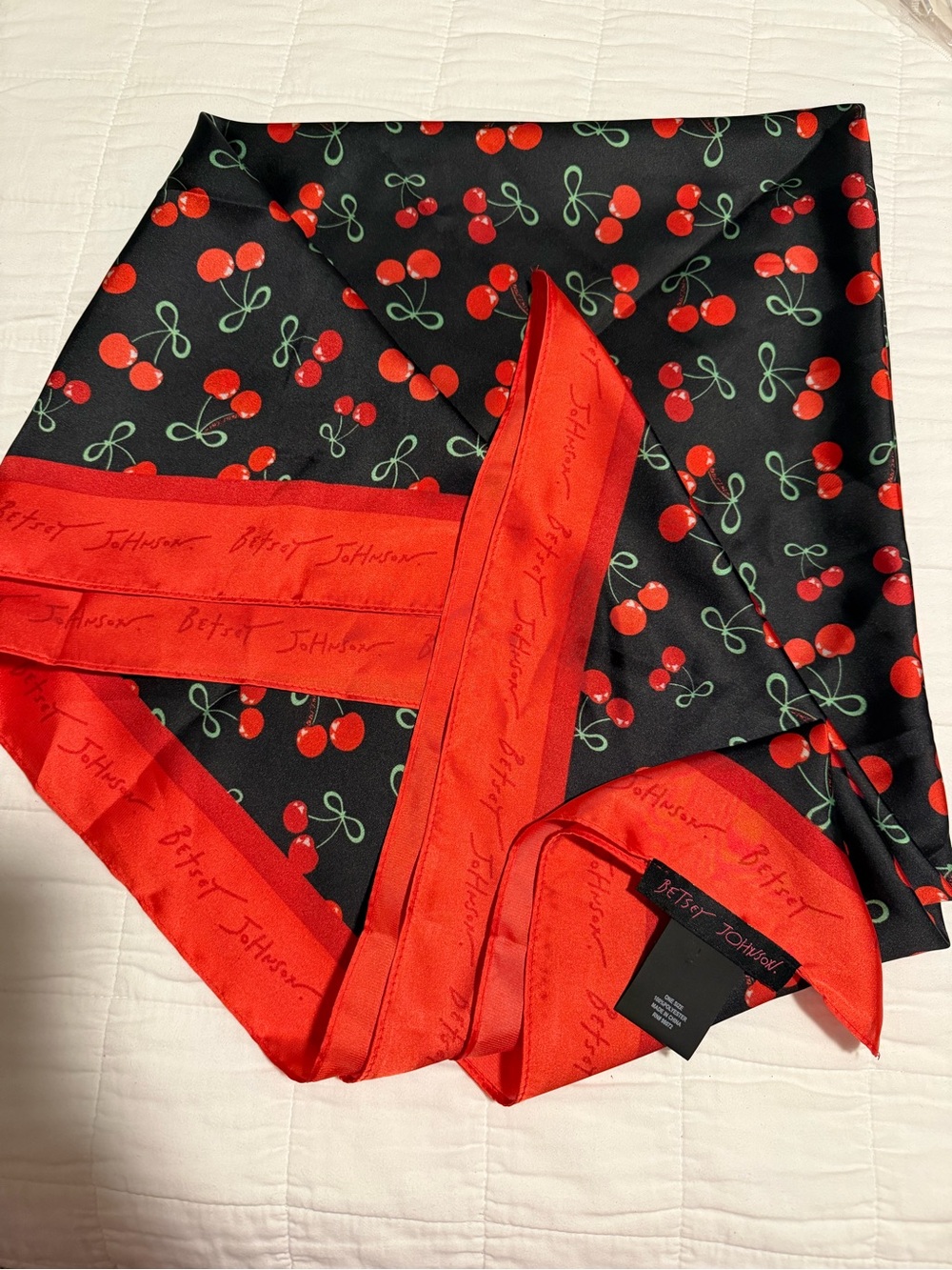 Betsey Johnson Cherry-Themed Scarf & Accessory Gift Bundle - Picture 3 of 11